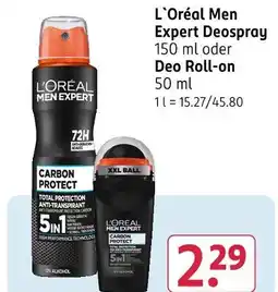 Rossmann L'oréal men expert deospray Angebot