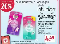 Rossmann Wilkinson sword wilkinson intuition xtreme 3 comfort oder quattro smooth Angebot