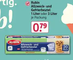 Rossmann Rubin allzweck- und gefrierbeutel 1 liter Angebot