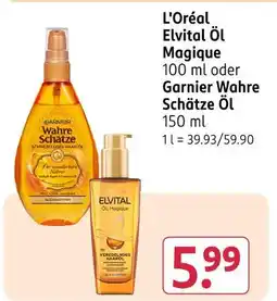Rossmann L'oréal elvital öl magique oder garnier wahre schätze öl Angebot