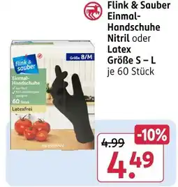 Rossmann Flink & sauber einmal-handschuhe nitril oder latex Angebot