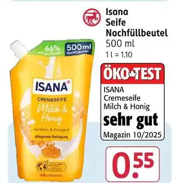 Rossmann Isana seife nachfüllbeutel Angebot