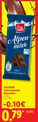 Lidl Fin carré tafelschokolade alpenmilch Angebot