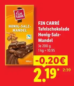 Lidl Fin carré tafelschokolade honig-salz-mandel Angebot