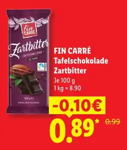 Lidl Fin carré tafelschokolade zartbitter Angebot