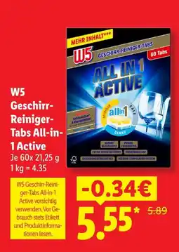Lidl W5 geschirr-reiniger-tabs all-in-1 active Angebot
