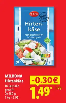 Lidl Milbona hirtenkäse Angebot