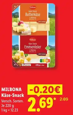 Lidl Milbona käse-snack Angebot