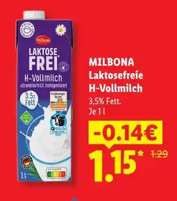 Lidl Milbona laktosefreie h-vollmilch Angebot