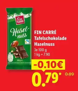 Lidl Fin carré tafelschokolade haselnuss Angebot