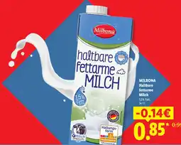 Lidl Milbona haltbare fettarme milch Angebot