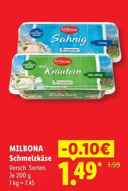 Lidl Milbona schmelzkäse sahnig Angebot