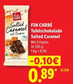 Lidl Fin carré salted caramel tafelschokolade Angebot