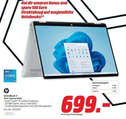 MediaMarkt Hp omnibook 5 2in1 convertible Angebot