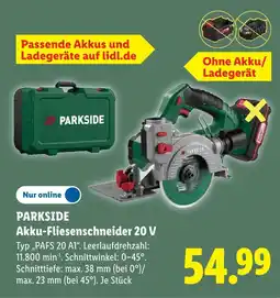 Lidl Parkside akku-fliesenschneider 20 v Angebot