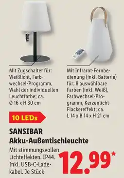 Lidl Sansibar akku-außentischleuchte mit zugschalter Angebot