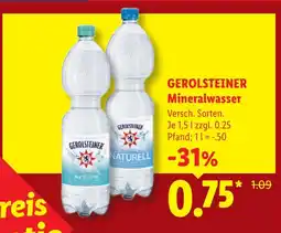 Lidl Gerolsteiner mineralwasser medium Angebot