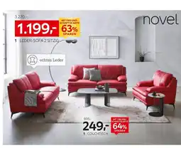 XXXLutz Novel leder-sofa 2-sitzig Angebot