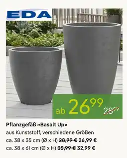 Pflanzen Kölle Eda pflanzgefäß basalt up ca. 38 x 35 cm Angebot