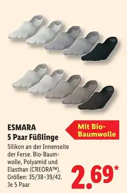 Lidl Esmara 5 paar füßlinge Angebot