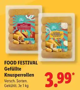 Lidl Food festival gefüllte knusperrollen Angebot