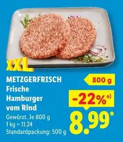 Lidl Metzgerfrisch frische hamburger vom rind Angebot