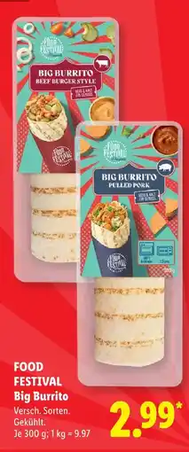Lidl Food festival big burrito beef burger style Angebot