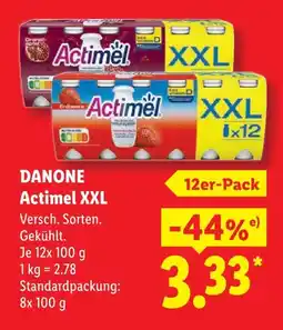 Lidl Danone actimel xxl erdbeere Angebot