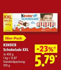 Lidl Kinder schokolade xxl Angebot