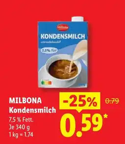 Lidl Milbona kondensmilch Angebot
