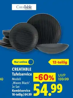 Lidl Creatable tafelservice modell 'waves black' Angebot