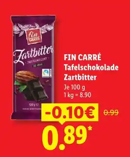 Lidl Fin carré tafelschokolade zartbitter Angebot