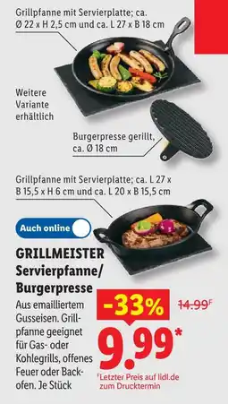 Lidl Grillmeister servierpfanne mit servierplatte Angebot