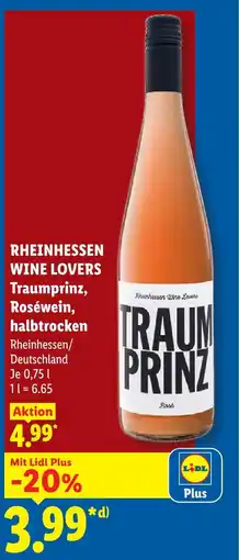 Lidl Rheinhessen wine lovers traumprinz roséwein halbtrocken Angebot