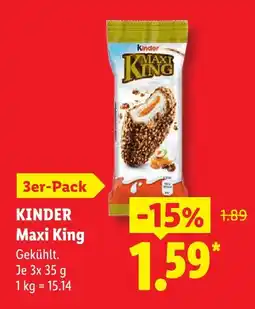 Lidl Kinder maxi king Angebot