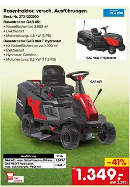 Netto Marken-Discount Güde rasentraktor gar 651 Angebot