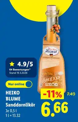 Lidl Heiko blume sanddornlikör Angebot