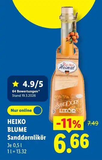 Lidl Heiko blume sanddornlikör Angebot