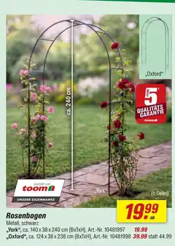toom Baumarkt Toom rosenbogen york 140 x 38 x 240 cm Angebot