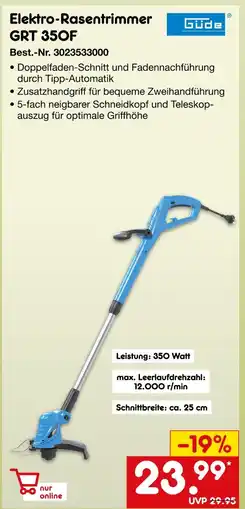 Netto Marken-Discount Güde elektro-rasentrimmer grt 35of Angebot