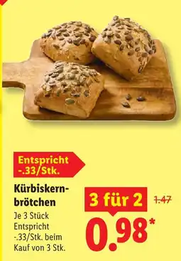 Lidl Kürbiskernbrötchen Angebot