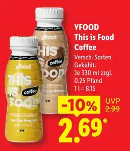 Lidl Yfood this is food coffee vanilla frappé Angebot