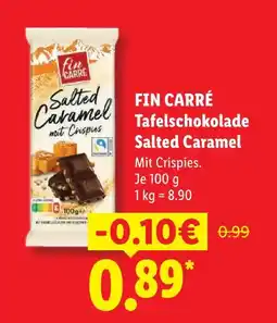 Lidl Fin carré tafelschokolade salted caramel Angebot