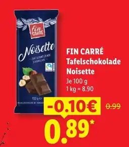 Lidl Fin carré tafelschokolade noisette Angebot