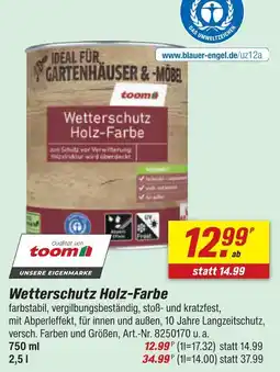 toom Baumarkt Toom wetterschutz holz-farbe Angebot