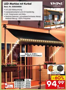 Netto Marken-Discount Swing & harmonie led-markise mit kurbel 150 x 200 − 300 cm (verstellbar) Angebot