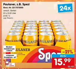 Netto Marken-Discount Paulaner spezi Angebot
