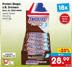 Netto Marken-Discount Snickers protein-riegel z.b. snickers Angebot