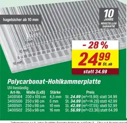 toom Baumarkt Polycarbonat-hohlkammerplatte Angebot