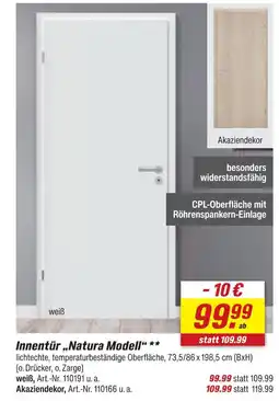 toom Baumarkt Innentür natura modell Angebot